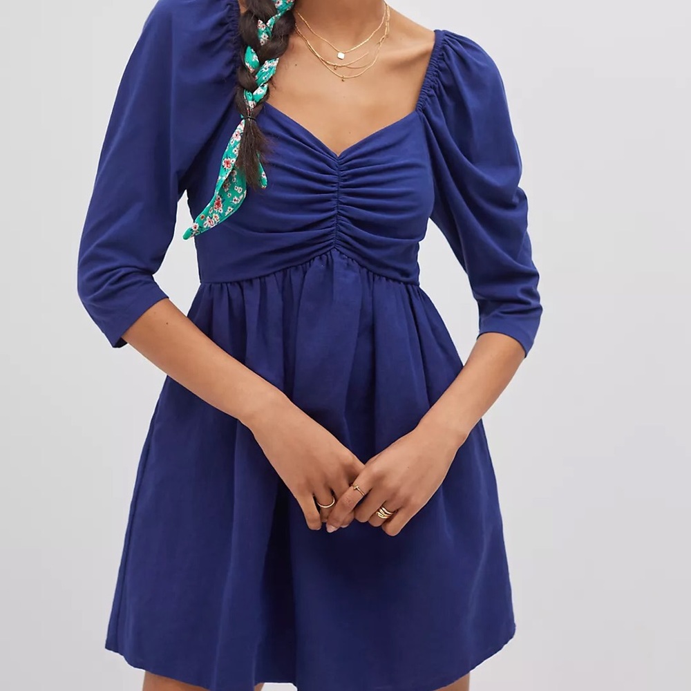 Anthropologie Puff-Sleeved Mini Dress, size XS